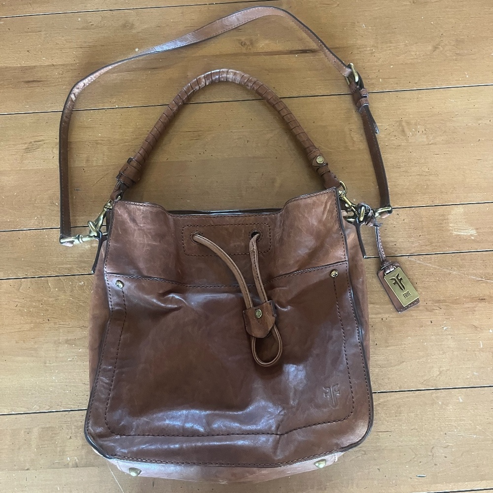 Frye Demi Hobo Leather Purse in Brown